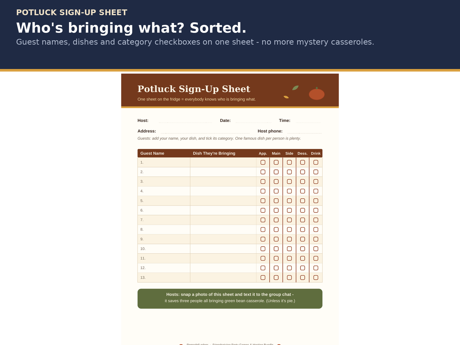 Friendsgiving Party Games and Hosting Bundle | Thanksgiving Trivia, Word Search, Gratitude Cards & Potluck Sign-Up Sheet - Image 3